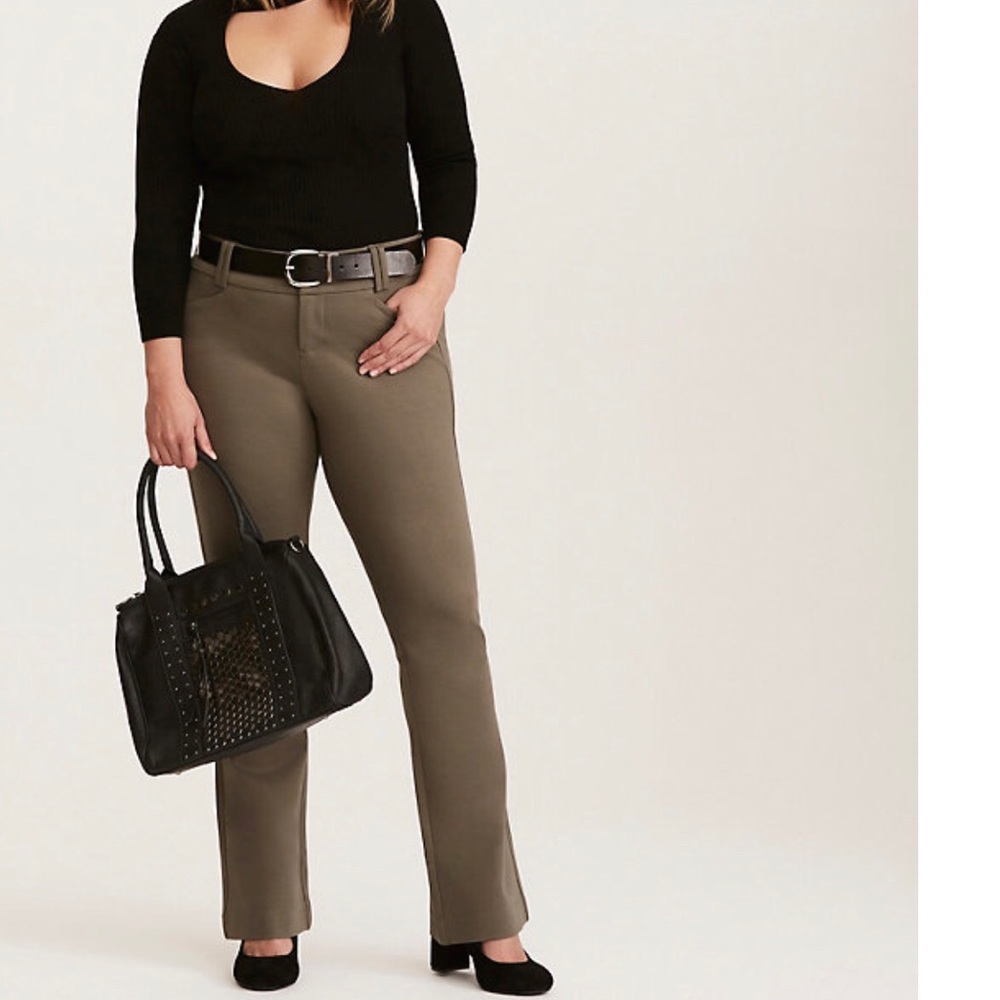 Torrid Olive Trouser Pant - All Nighter Ponte
